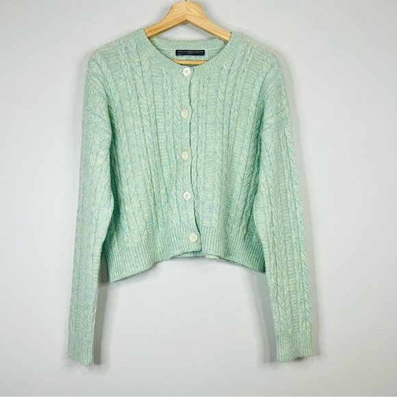 Peruvian connection luxe cable cardigan button front size large - Picture 2 of 11